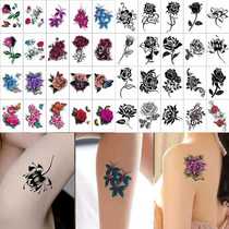 3D waterproof long-lasting tattoo stickers clavicle flower stickers cute flowers rose butterflies small fresh girls cover scars 