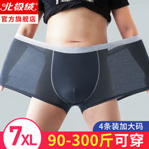 Large size mens underwear summer thin breathable modal Ice Silk feel increased fat fat man boxer pants 200 Jin