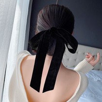 Lazy streamers~Velvet hair rope female bow headdress net red tie hair Korean ins hair accessories trend