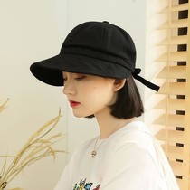  Big eaves long hat with sunshade womens summer sunscreen black Korean version of the wild ins tide brand niche cap summer