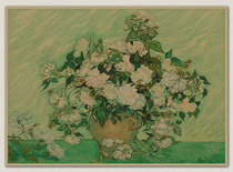 Antique painting retro Kraft paper poster imitation Dutch oil painting No. 52 White Rose 89 * 123cm