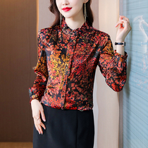 Your wife mother Spring silk Mulberry silk long sleeve shirt female high-end foreign luxury big brand high-end feel top