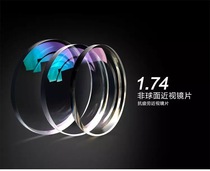 Imported 1 74 ultra-thin ultra-light aspheric resin spectacle lenses with hard film and anti-ultraviolet radiation