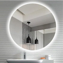  Round mirror with backlight LED light Round bathroom mirror Wall-mounted bathroom mirror Smart bathroom mirror with light anti-fog mirror