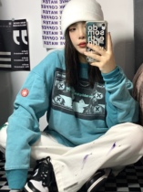 LIFE CAVEMPTC E day family Chauded Ghost Hand Pattern Round Collar Loose 100 Lovers Long Sleeve Sweatshirt