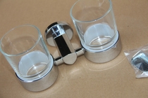 Export foreign trade bathroom hardware pendant double cup holder toothbrush cup holder to send mouthwash Cup