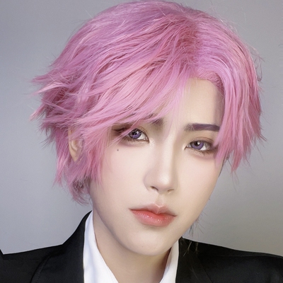taobao agent [Big and again] Daily male cos styling wig 188 Zhao Jinxin Powder Purple little idol universal juvenile head set