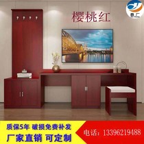 Simple hotel hotel standard room Modern apartment furniture soft bag bed by high and low table TV cabinet full set of direct sales
