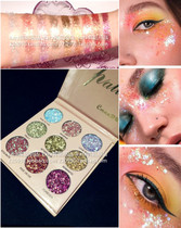 Latin dance makeup Eyeshadow palette Big sequins Shiny Crystal Eyeshadow palette National Dance Eyeshadow Modern Dance Blackpool Competition eye makeup
