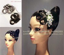 Latin Dance Morden Dance Adult Children Fake Liu Sea Rolls Inlaid Drilling Wig Forehead Ornaments Dance Headwear Hair