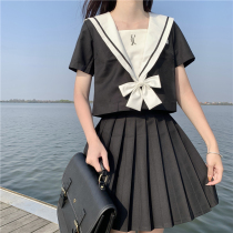 Summer short-sleeved jk uniform skirt genuine college style suit Full set of womens Japanese basic model Bad two-piece set