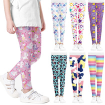 In summer middle children long pants thin section girl spanking pants outside wearing european and American foreign trade children summer milk silk anti-mosquito pants