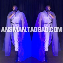 Nightclub male and female singer gogo party white conglomerate cloak show clothes new products mens show clothes