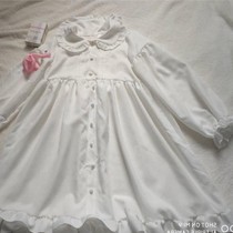  Lolita skirt Fairy skirt Summer Japanese soft girl doll collar lace-up bubble short-sleeved ruffle dress female