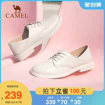 (soft to not want to take off) camel women shoes 2022 spring new dermis Inn wind small leather shoes black single shoes women