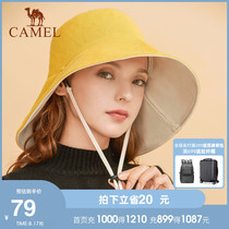 Camel outdoor fisherman hat womens big brim sunscreen sunshade sun hat double-sided anti-ultraviolet cover face spring and summer tide