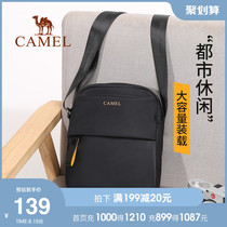 Camel mens bag 2021 new messenger bag black simple shoulder bag lightweight large capacity fashion casual small backpack