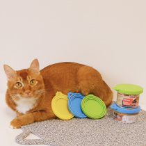 Cat can lid fresh-keeping silicone lid pet dog can sealing lid universal sealing lid can spoon