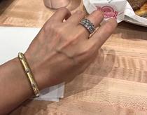 (Winston) large rock sugar row ring Wild Diamond 18K white gold wide ring