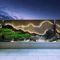 Stainless steel rockery screen background wall titanium brushed Villa Hotel metal engineering products customized factory direct sales