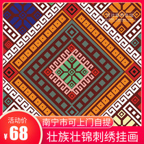 Guangxi Zhuangjin pattern folk culture element pictorial minority characteristic painting mural painting New year painting decoration painting