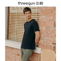 Three guns mens T-shirt cotton round neck loose breathable sports and leisure bottoming underwear undershirt cotton mens short-sleeved