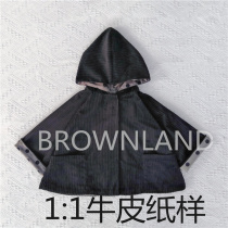 BROWNLAND Cape hooded jacket (double-faced) 1:1 childrens clothing hand-painted pattern
