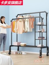 Installation-free cloth all-steel frame thickened and bold household folding hanging clothes storage rack clothes cabinet with wheels
