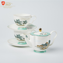 Margolont M20 West Lake Feast for 2 people Showerhead tea set Bone China household Chinese creative gift box