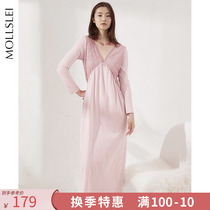 Sleeping Dress Spring Autumn Women 2022 New Spring Summer Long style Sexy Summer Long Sleeves Big Code Lace Pure Cotton Pyjamas Sleeping Robes