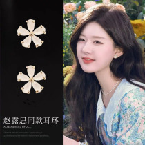 Zhao Ruth with the same paragraph 925 pure silver flower ear nail woman 2023 new temperament summer earrings high level sensation