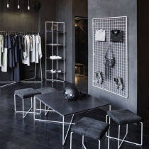 Clothing store wall display shelf iron grid hanging clothes jewelry shelves ins Nordic Net red shop decoration