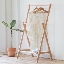 Solid wood coat rack bedroom room hanger landing Nordic household simple wooden hanger clothes rack