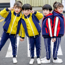Kindergarten garden clothes autumn and winter children plus velvet thickened three-piece school uniforms sports Spring and Autumn class uniforms