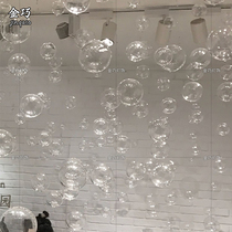  Hotel glass hollow ball decoration Round ball air charm Ceiling ceiling bubble ball pendant Creative shop lighting