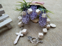  New foreign trade Italian rose Rosary beads Christian beads exorcism wish bracelet