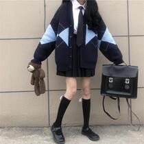 Japanese jk uniform skirt genuine a full set of college style cardigan v-neck sweater loose jacket outside knitwear Autumn