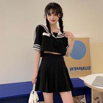 Genuine original jk uniform skirt Japanese sailor suit Soft sister class suit College style pleated skirt suit Summer two-piece set