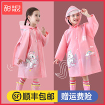 Sweet children raincoat girls kindergarten Primary School poncho with schoolbag baby school clothes unicorn raincoat