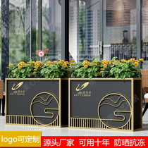 Creative Outdoor Iron Art Flower Box Combination Outside Swing Flower Beds Fence Partition Flower Groove Sales Department Commercial Street Square Flower Racks