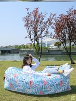 Outdoor lazy inflatable sofa bag Air mattress Outdoor air cushion bed chair Portable single person folding net red