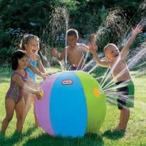 Rainbow color ball Beach inflatable water spray water ball Water Game outdoor play water ball grass props sprinkle water polo play ball