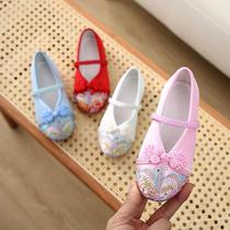 Hanfu shoes girls Chinese style children embroidered shoes national ancient style baby little Princess old Beijing cloth shoes