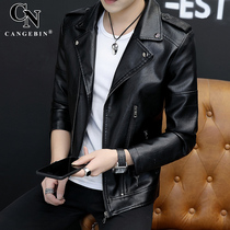 Leather leather mens first layer cowhide jacket motorcycle trend handsome spring and autumn thin sheepskin 2021 new jacket