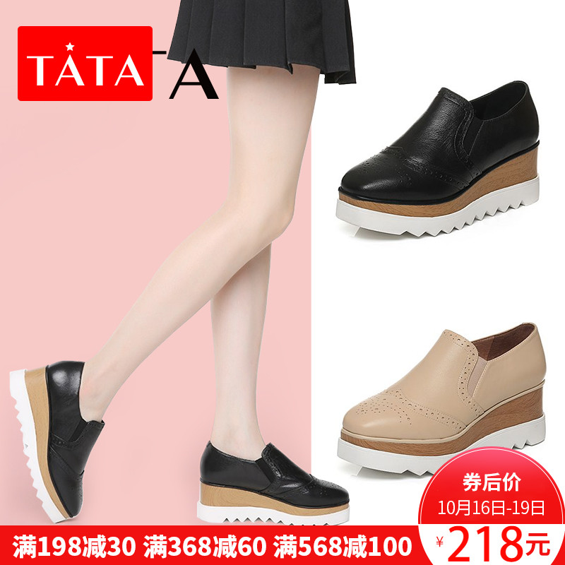 [Clearance sale] Tata / his fashion thick-soled slope with a single shoes women's casual shoes women's shoes autumn 2LK27CM6