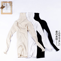 New mulberry silk silk cotton seamless high collar body shape long sleeve knitted thread high elastic base shirt