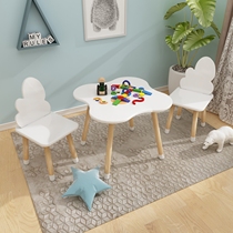 Kindergarten childrens table and chair set solid wood baby learning writing game training toys ins table chair home