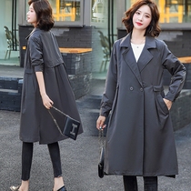 Pregnant women windbreaker women long Korean version of loose 2021 autumn spring coat late pregnancy cloak coat coat coat