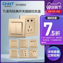 Chint switch panel household NEW7L drawing Gold Wall air conditioner 16A one open five holes with usb socket
