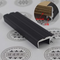  Thickened cabinet front retaining strip Aluminum alloy U-shaped edging strip Anti-deformation strip 18 board with light slot layer slats matte black